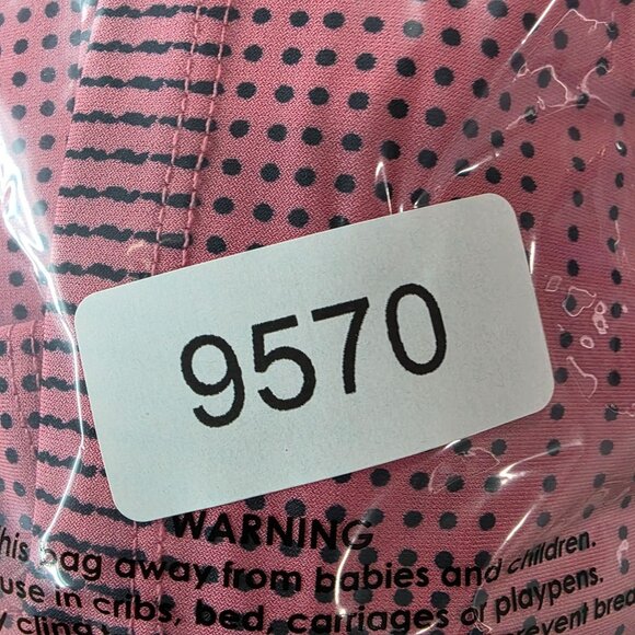 Womens Liz Claiborn Pink & Black Polka Dot Top Open Button Sleeve Polyester M - Picture 8 of 8